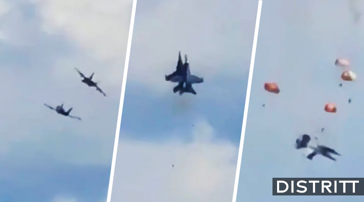 Dos aviones de guerra chocan durante show en EU |VIDEO