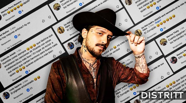 Redes tunden a Nodal por dueto póstumo con Vicente Fernández