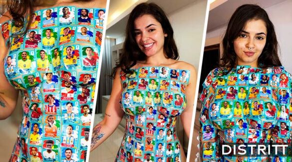 Influencer brasileña cubre su cuerpo con estampas del Mundial