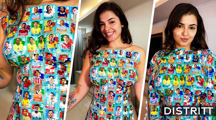 Influencer brasileña cubre su cuerpo con estampas del Mundial