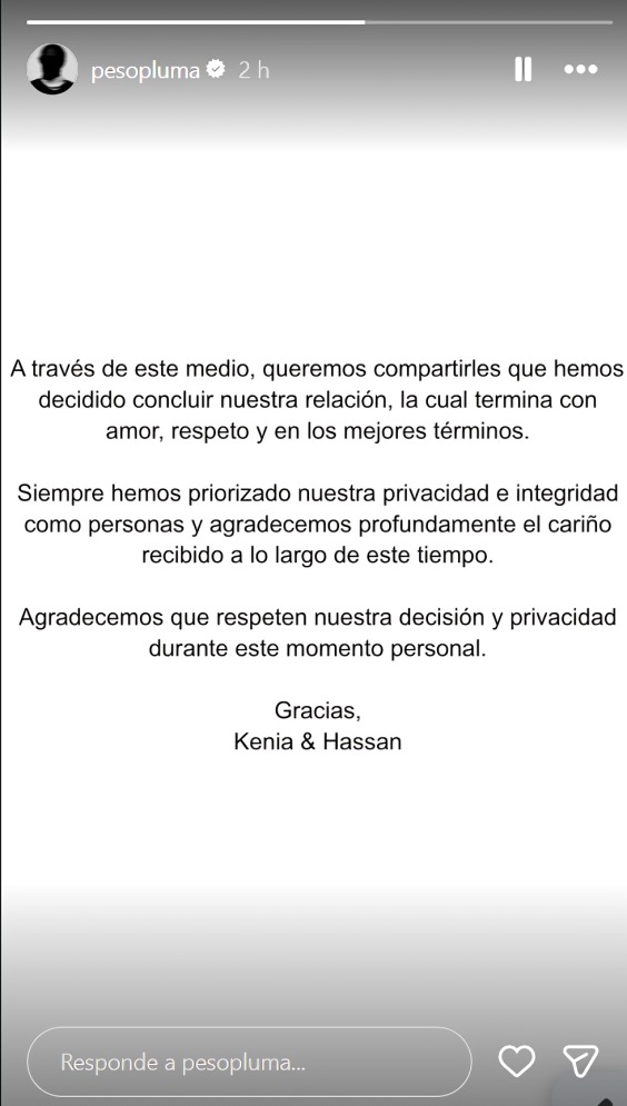 Peso Pluma y Kenia Os anuncian su separación