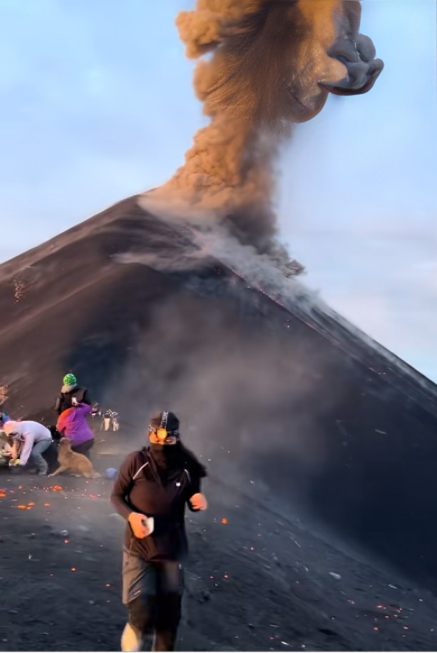 Turistas mexicanos captan erupcione de volcán