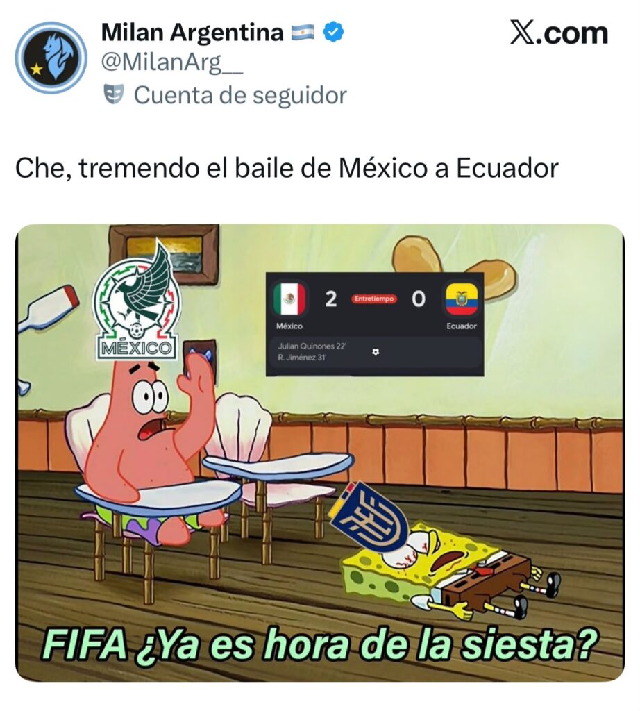 Usuarios se burlan de derrota de Ecuador ante México