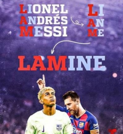 Lionel Messi similitudes con el nombre de Yamal 
